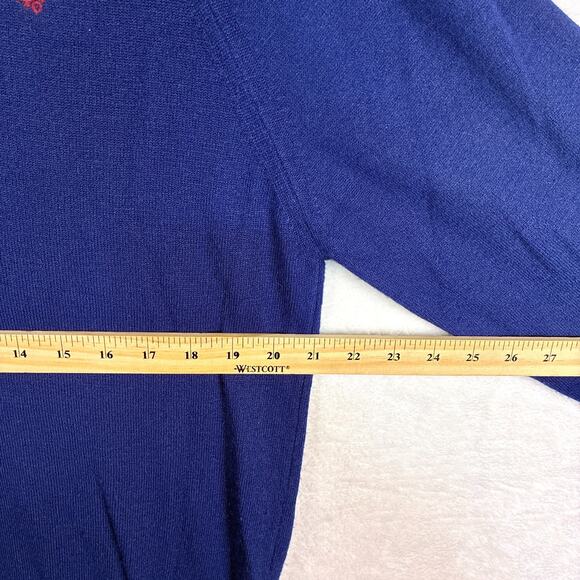 VTG Christian Dior V Neck Sweater Mens L Blue Old Money 80s Preppy Designer USA - Picture 4 of 7